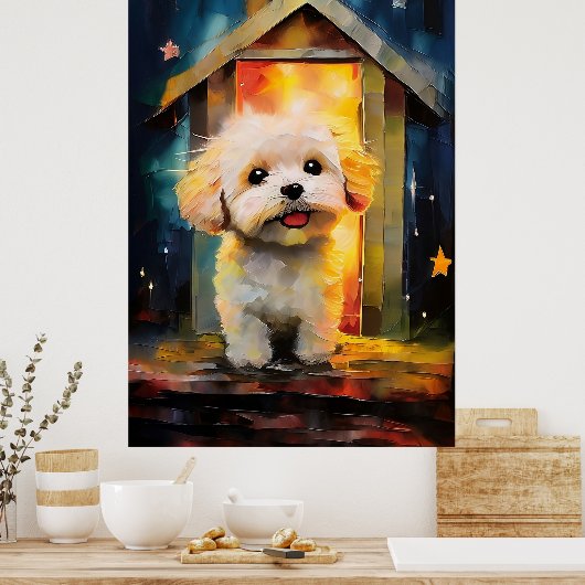 Whimsical Havanese Puppy Dog Poster (Keuken)