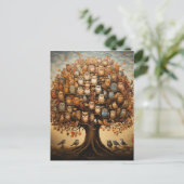 Whimsical Haven: Het met de uil versierde arboretu Briefkaart (Staand voorkant)