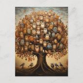 Whimsical Haven: Het met de uil versierde arboretu Briefkaart (Voorkant)