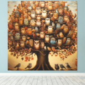 Whimsical Haven: Het met de uil versierde arboretu Canvas Afdruk (Insitu (Houten vloer))