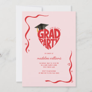Whimsical Heart Afstudeerder Party Afstuderen Kaart