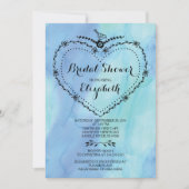 Whimsical Heart Blue Waterverf Vrijgezellenfeest Kaart (Voorkant)