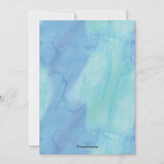 Whimsical Heart Blue Waterverf Vrijgezellenfeest Kaart (Achterkant)