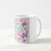 Whimsical Heart & Butterfly Mok (Voorkant rechts)