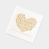 Whimsical Heart Calligraphy Happy Thanksgiving Folie Servetten (Links)