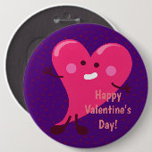 Whimsical Heart Character | Fijne Valentijnsdag Ronde Button 6,0 Cm (Voorkant /achterkant)
