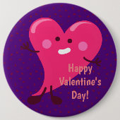 Whimsical Heart Character | Fijne Valentijnsdag Ronde Button 6,0 Cm (Voorkant)