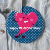 Whimsical Heart Character | VALENTIJNSDAG Ronde Button 6,0 Cm (In situ)
