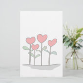 Whimsical Heart Flowers Briefpapier (Staand voorkant)