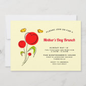 Whimsical Heart Flowers Moederdag Brunch Kaart (Voorkant)