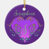 Whimsical Heart gepersonaliseerd Keramisch Ornament (Voorkant)