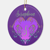 Whimsical Heart gepersonaliseerd Keramisch Ornament (Links)
