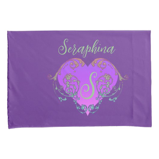 Whimsical Heart gepersonaliseerd Kussensloop (Voorkant-Rechts)