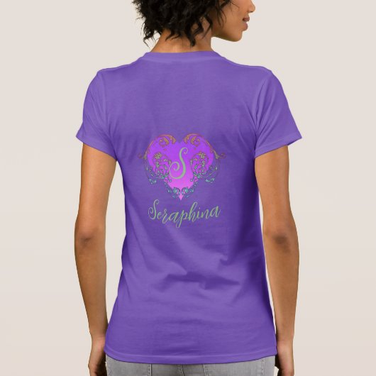 Whimsical Heart gepersonaliseerd T-shirt (Achterkant)