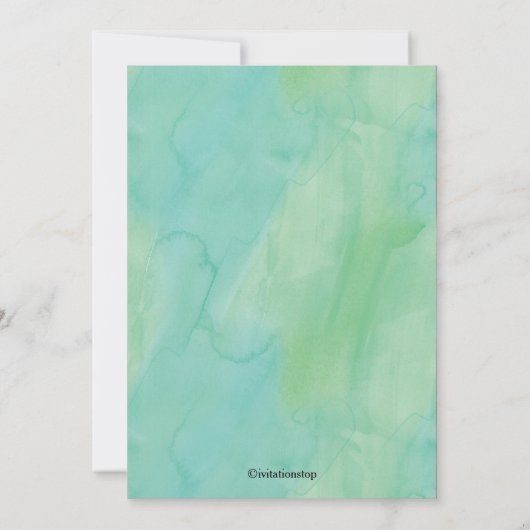 Whimsical Heart Green Waterverf Vrijgezellenfeest Kaart (Achterkant)