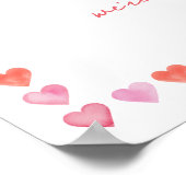 Whimsical Heart Lijst Baby shower Welkom Poster (Hoek)