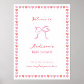 Whimsical Heart Lijst Baby shower Welkom Poster (Voorkant)
