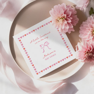 Whimsical Heart Lijst Bow Baby shower Servet