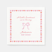 Whimsical Heart Lijst Bow Baby shower Servet (Voorkant)