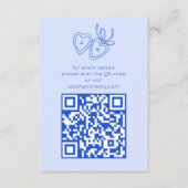 Whimsical Heart Locket Doodle Sketch CUSTOM QRCode Informatiekaartje (Voorkant)
