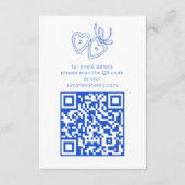 Whimsical Heart Locket Doodle Sketch CUSTOM QRCode Informatiekaartje (Voorkant)