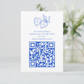 Whimsical Heart Locket Doodle Sketch CUSTOM QRCode Informatiekaartje (Staand voorkant)