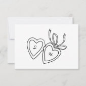 Whimsical Heart Locket Doodle Sketch CUSTOM RSVP Kaartje (Achterkant)