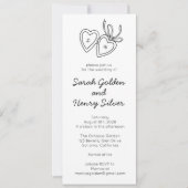 Whimsical Heart Locket Doodle Sketch Digitale webs Kaart (Voorkant)