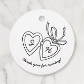Whimsical Heart Locket Doodle Sketch Modern CUSTOM Bedankjes Labels (Achterkant)