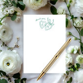 Whimsical Heart Locket Doodle Sketch Modern CUSTOM Bedankkaart