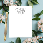 Whimsical Heart Locket Doodle Sketch Modern CUSTOM Bedankkaart