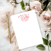 Whimsical Heart Locket Doodle Sketch Modern CUSTOM Bedankkaart