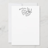 Whimsical Heart Locket Doodle Sketch Modern CUSTOM Bedankkaart (Voorkant)