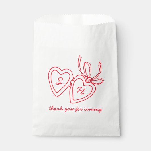 Whimsical Heart Locket Doodle Sketch Modern CUSTOM Bedankzakje (Voorkant)