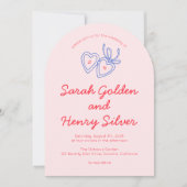 Whimsical Heart Locket Doodle Sketch Modern CUSTOM Kaart (Voorkant)