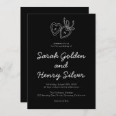 Whimsical Heart Locket Doodle Sketch Modern CUSTOM Kaart (Voorkant / Achterkant)