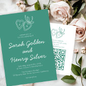 Whimsical Heart Locket Doodle Sketch Modern CUSTOM Kaart