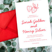 Whimsical Heart Locket Doodle Sketch Modern CUSTOM Kaart