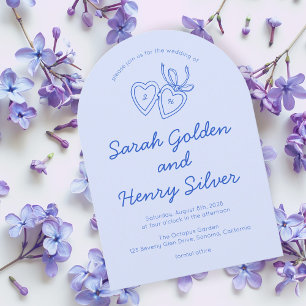 Whimsical Heart Locket Doodle Sketch Modern CUSTOM Kaart