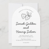 Whimsical Heart Locket Doodle Sketch Modern CUSTOM Kaart (Voorkant)