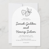 Whimsical Heart Locket Doodle Sketch Modern CUSTOM Kaart (Voorkant)