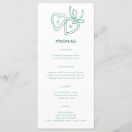 Whimsical Heart Locket Doodle Sketch Modern CUSTOM Menu