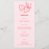 Whimsical Heart Locket Doodle Sketch Modern CUSTOM Menu (Voorkant)