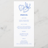 Whimsical Heart Locket Doodle Sketch Modern CUSTOM Menu (Voorkant)