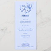 Whimsical Heart Locket Doodle Sketch Modern CUSTOM Menu (Voorkant)