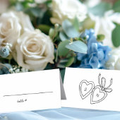 Whimsical Heart Locket Doodle Sketch Modern CUSTOM Plaatskaartje