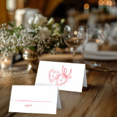 Whimsical Heart Locket Doodle Sketch Modern CUSTOM Plaatskaartje