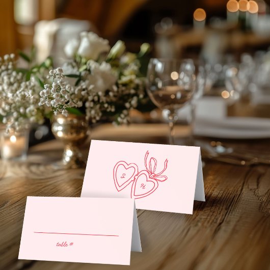 Whimsical Heart Locket Doodle Sketch Modern CUSTOM Plaatskaartje