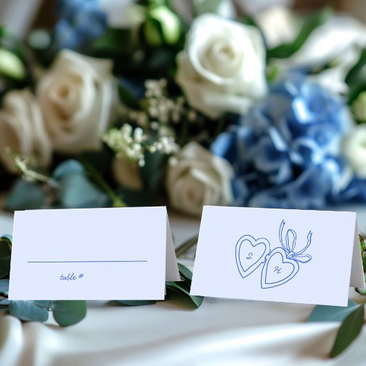 Whimsical Heart Locket Doodle Sketch Modern CUSTOM Plaatskaartje