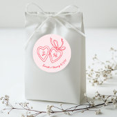 Whimsical Heart Locket Doodle Sketch Modern CUSTOM Ronde Sticker